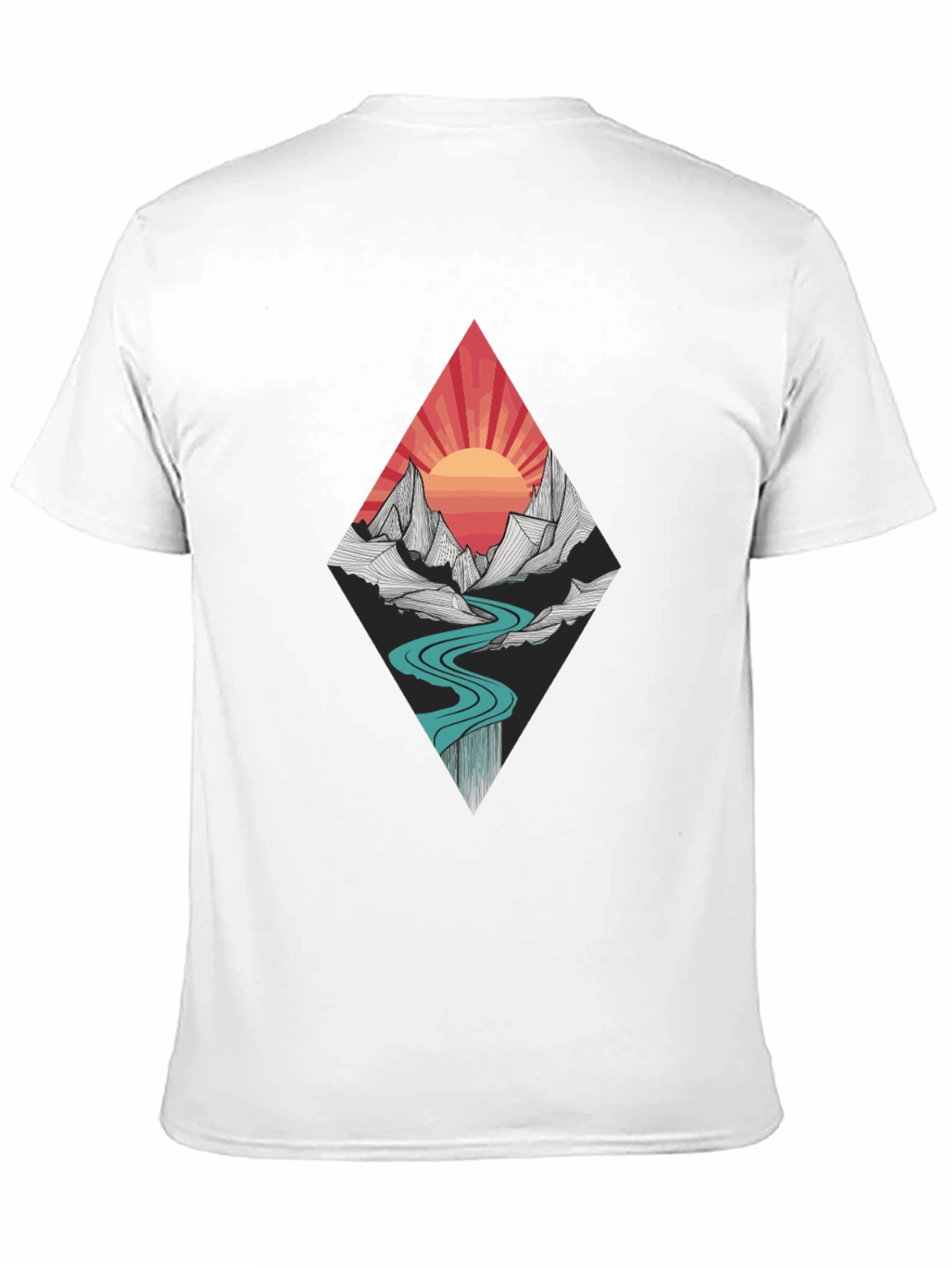 Mountain Sunset Graphic Tee - Black