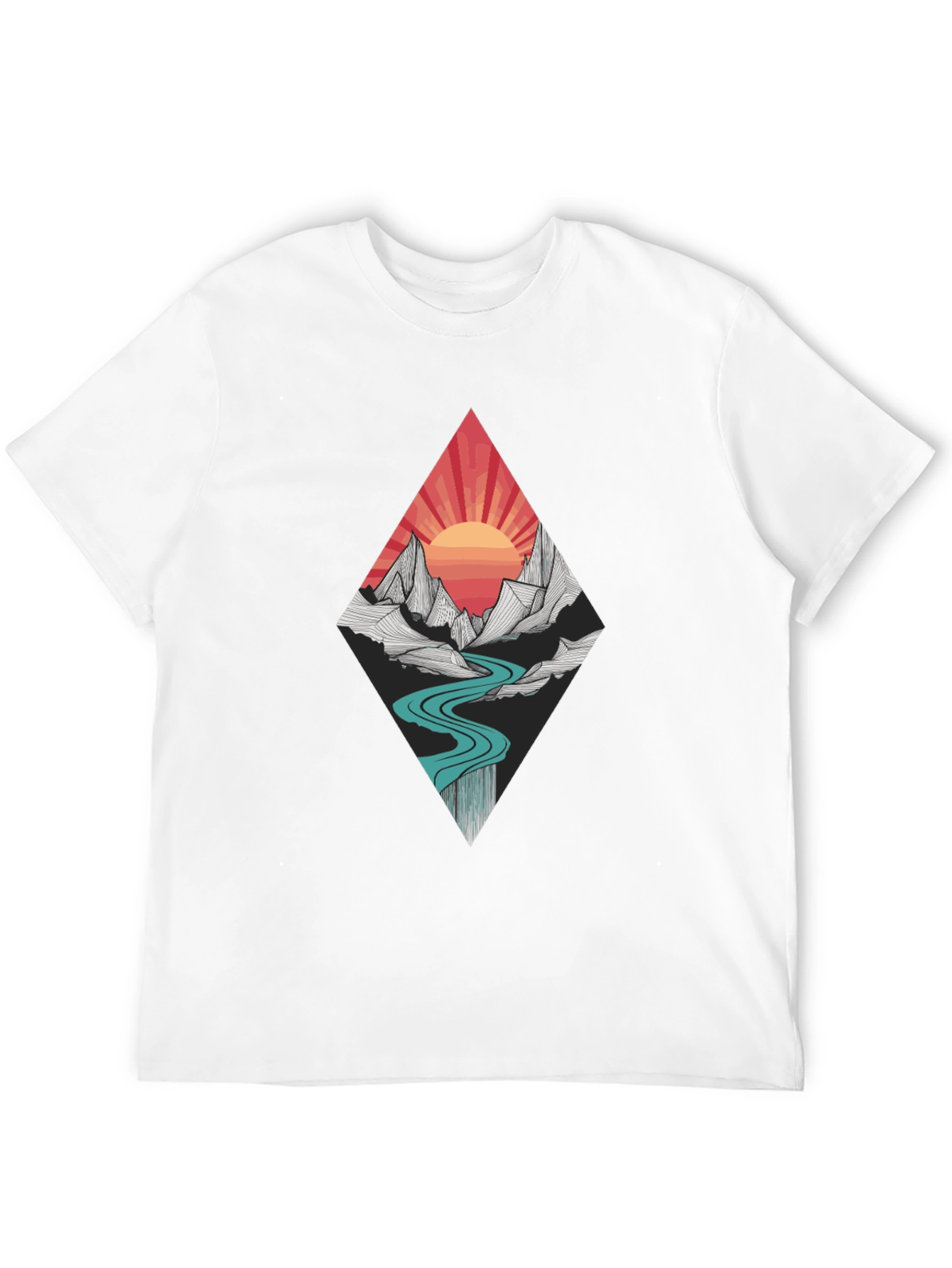 Mountain Sunset Graphic Tee - Black
