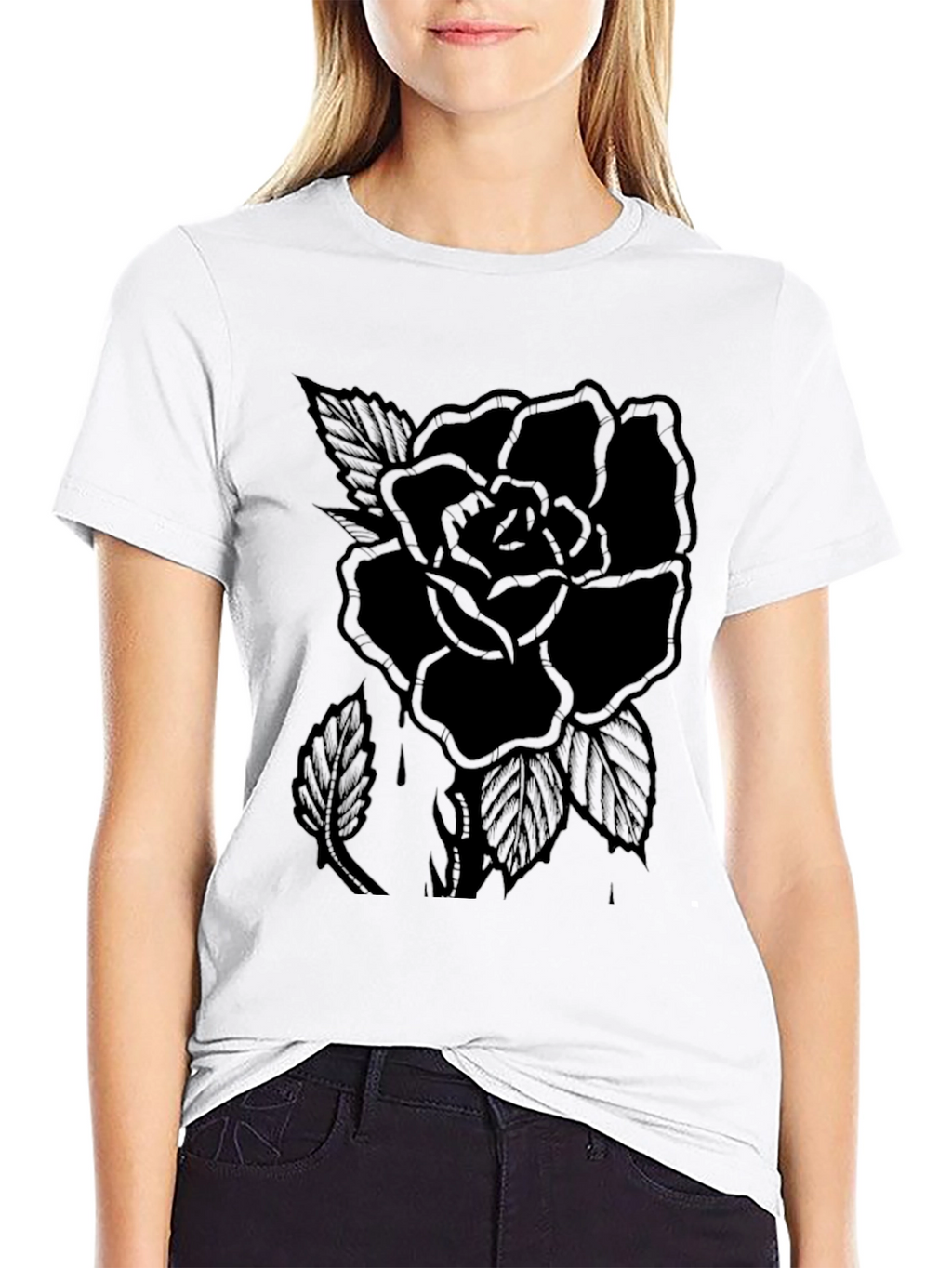 Black Rose Graphic Tee - Mens Classic Fit
