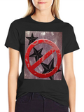 No Stars Graphic T-Shirt - Grunge Style Black Tee