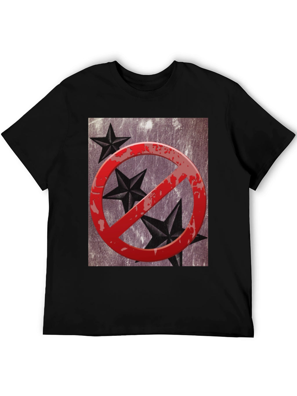 No Stars Graphic T-Shirt - Grunge Style Black Tee