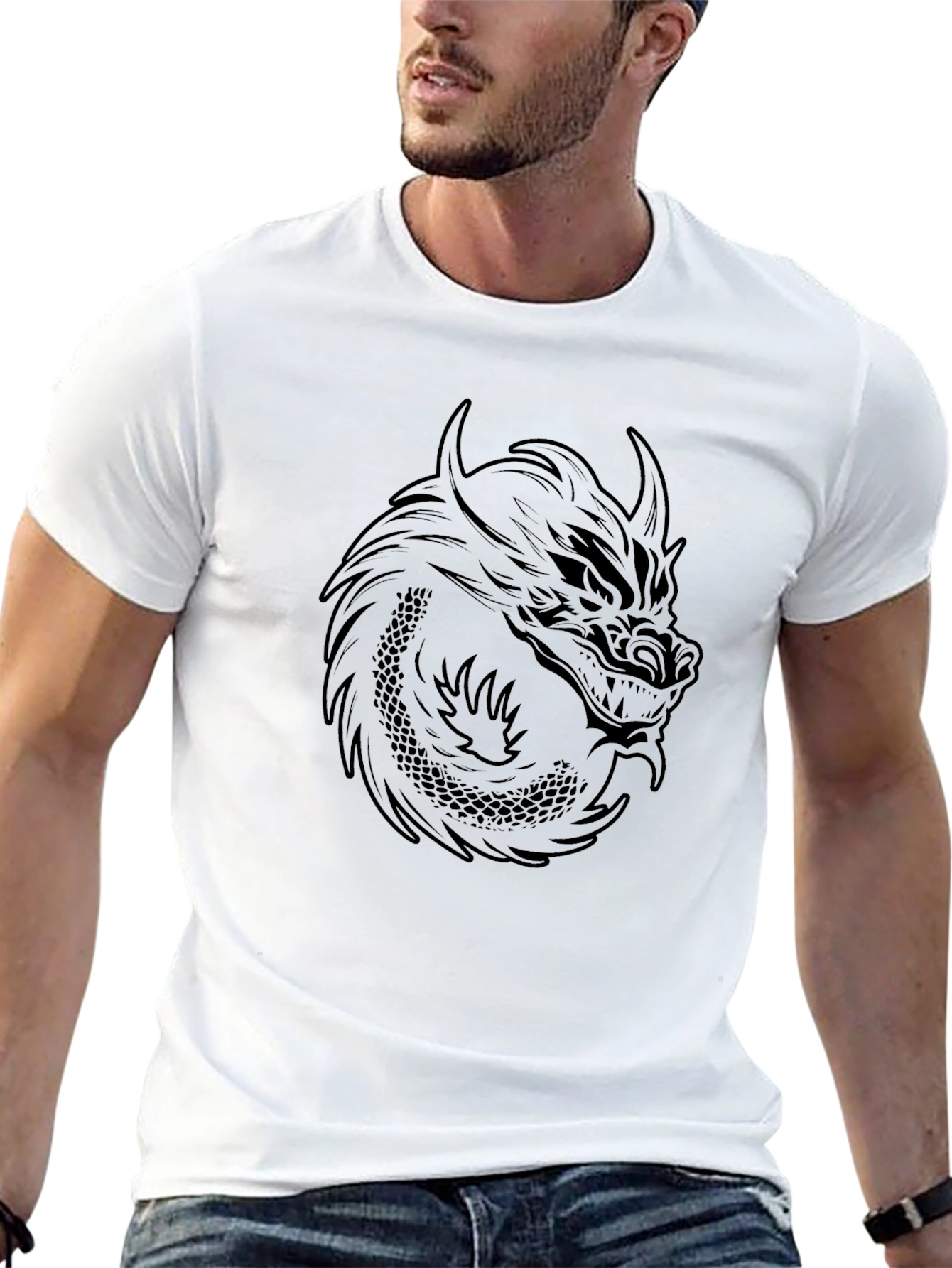 Black Dragon Graphic T-Shirt - Mens Fashion Tee