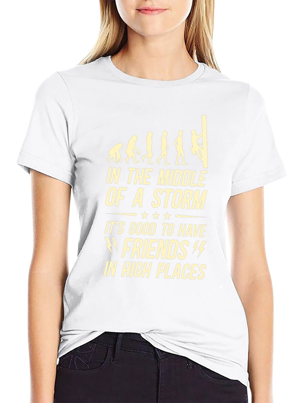 Funny Evolution Climber T-Shirt: Friends in High Places Tee