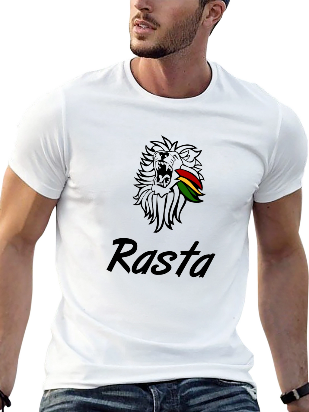 Rasta Lion Graphic Tee - Black