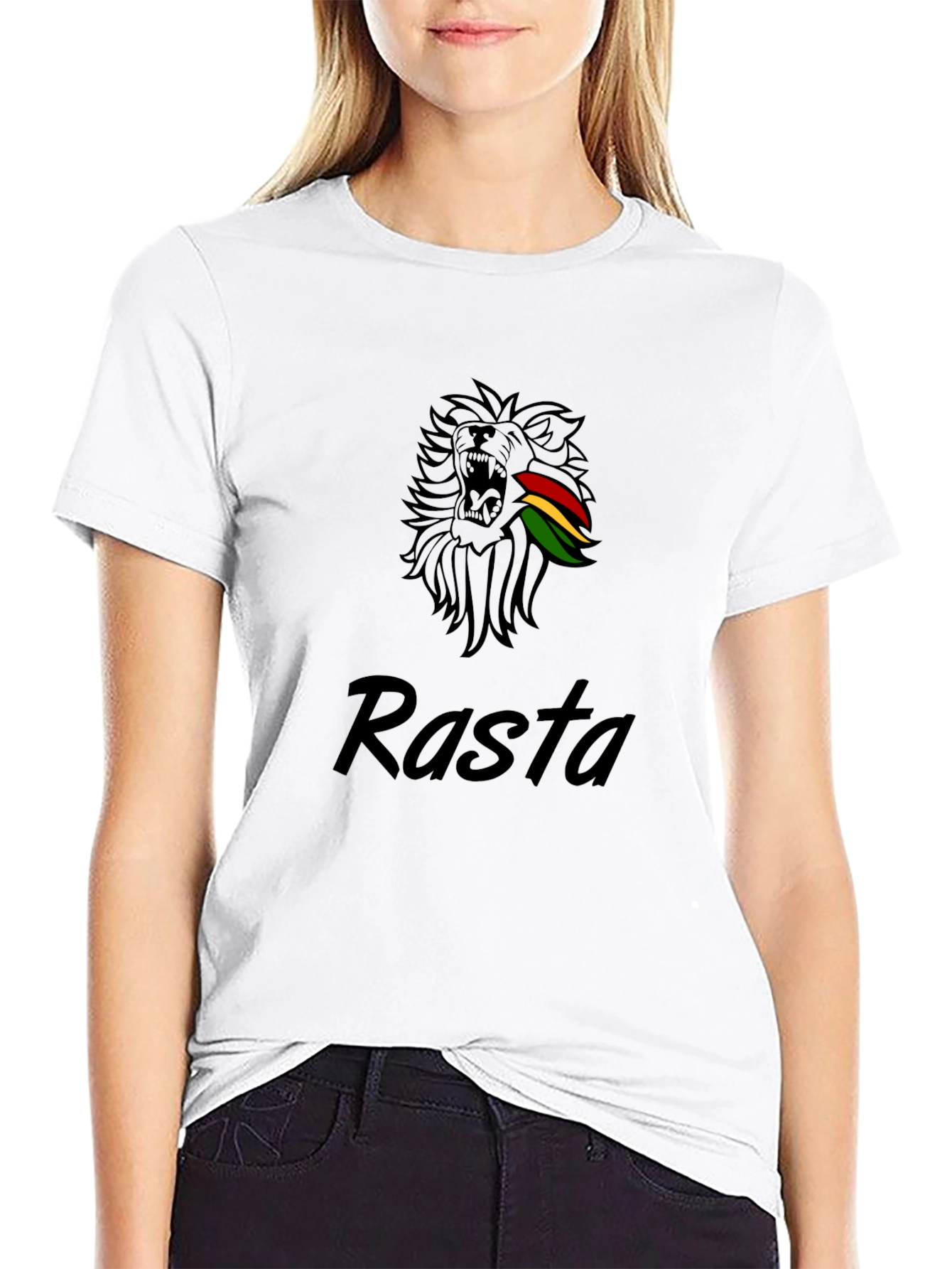 Rasta Lion Graphic Tee - Black