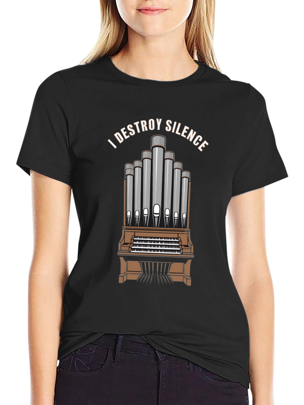 I DESTROY SILENCE T-Shirt Organ Player Musician Tee