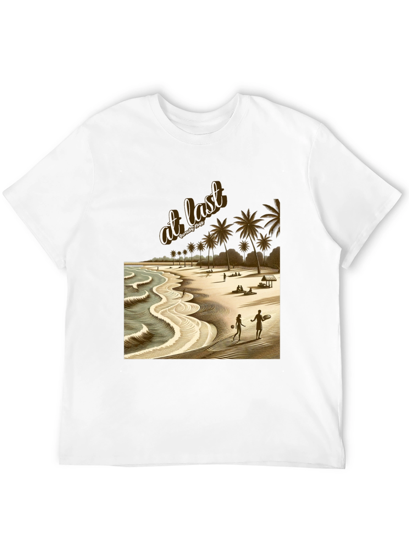 At Last Beach Scene Graphic T-Shirt