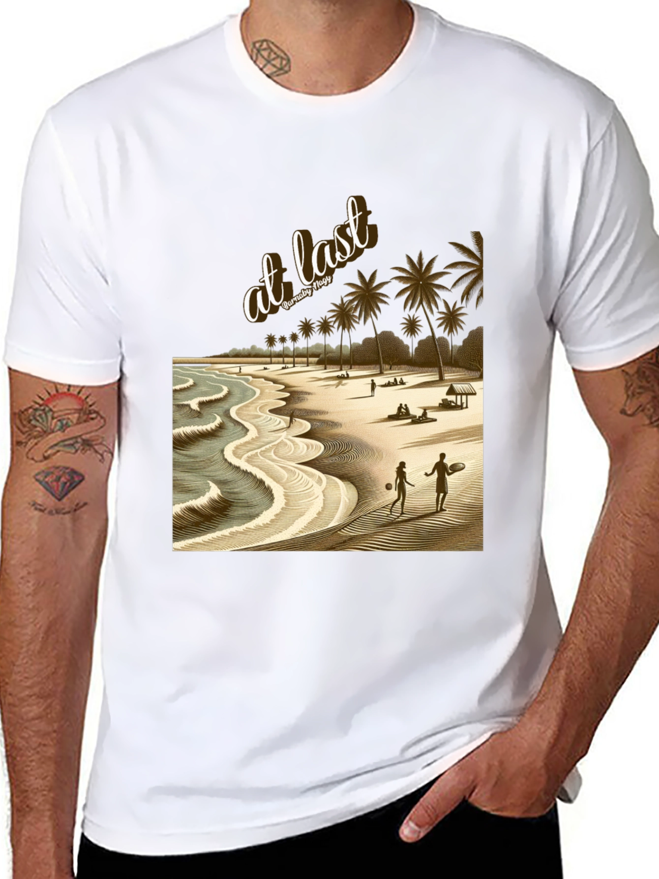 At Last Beach Scene Graphic T-Shirt