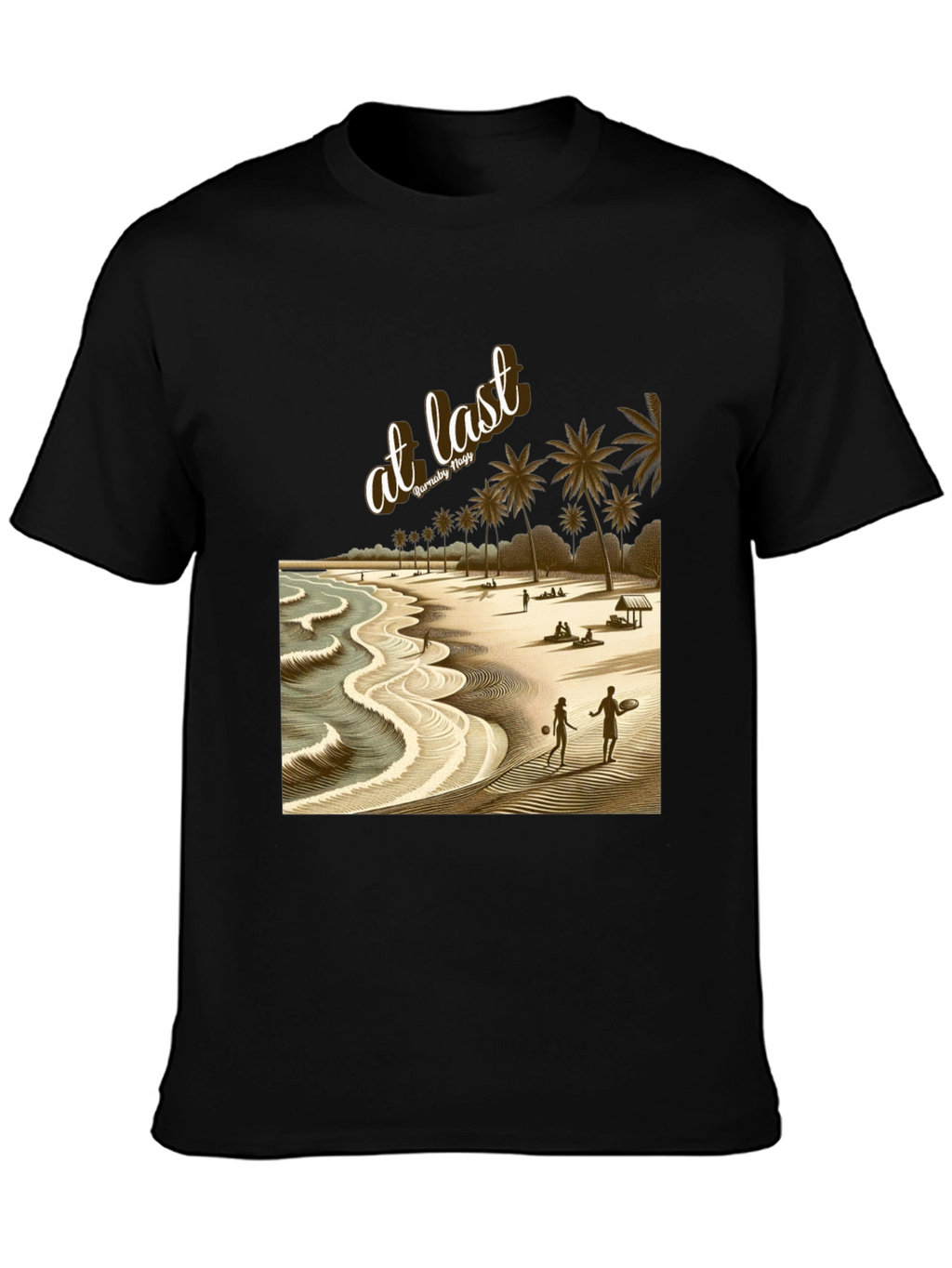 At Last Beach Scene Graphic T-Shirt