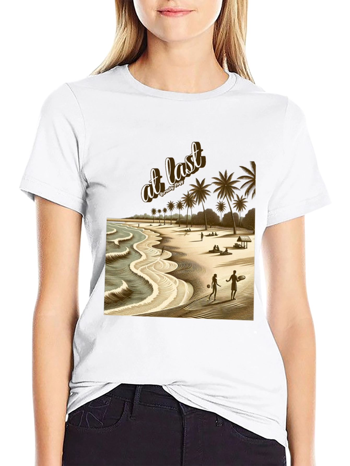 At Last Beach Scene Graphic T-Shirt
