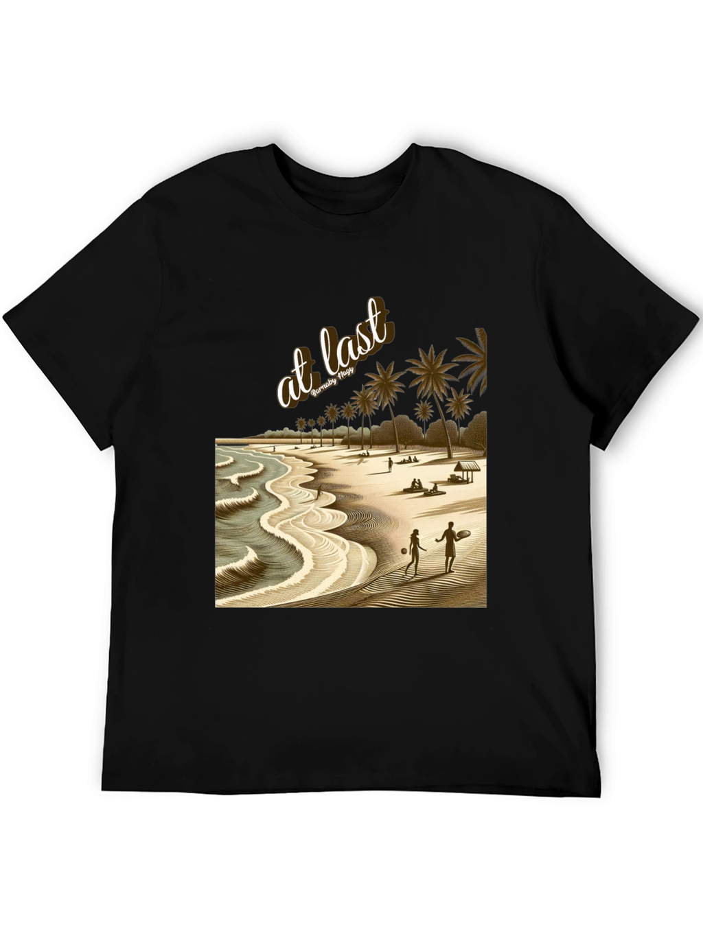 At Last Beach Scene Graphic T-Shirt