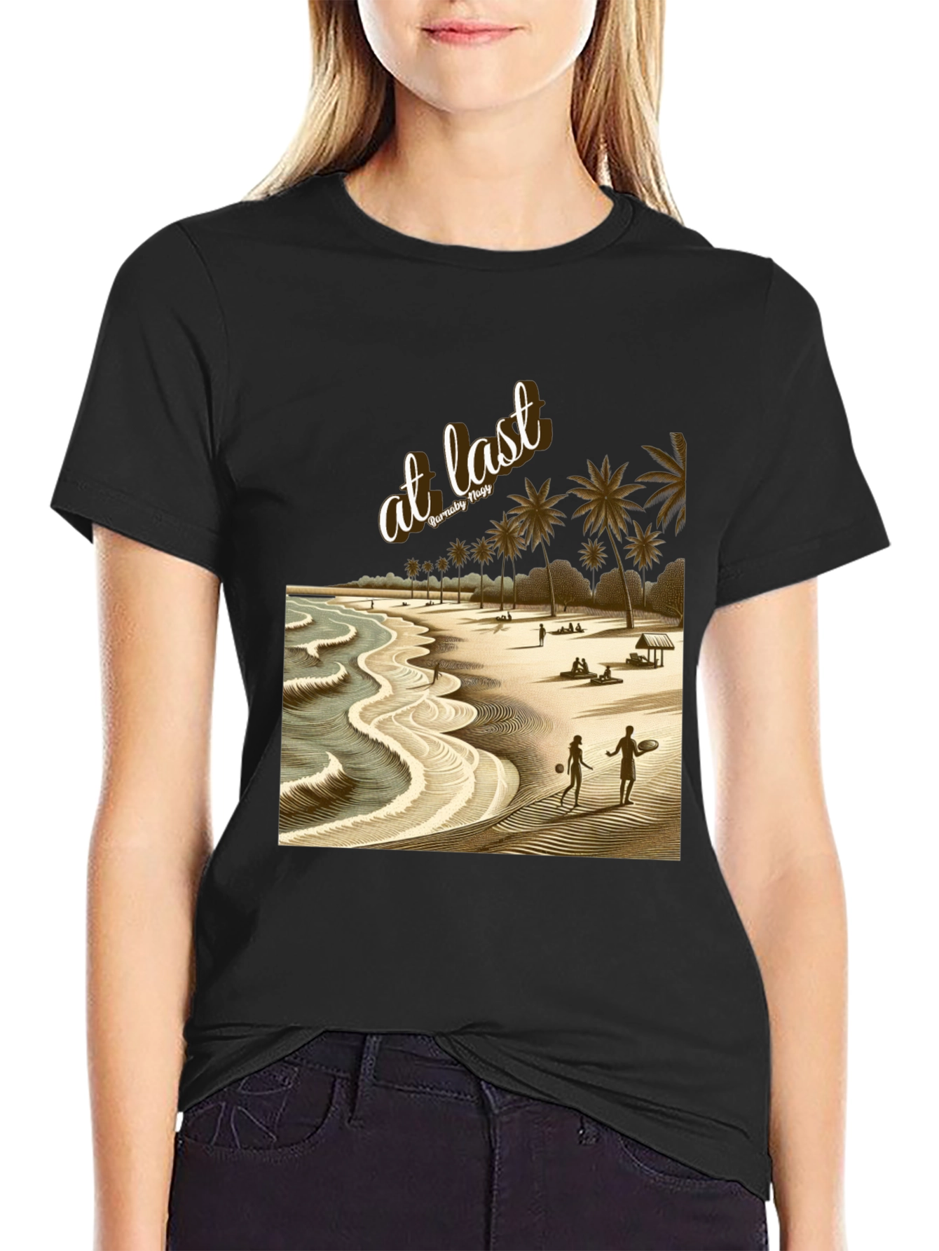At Last Beach Scene Graphic T-Shirt