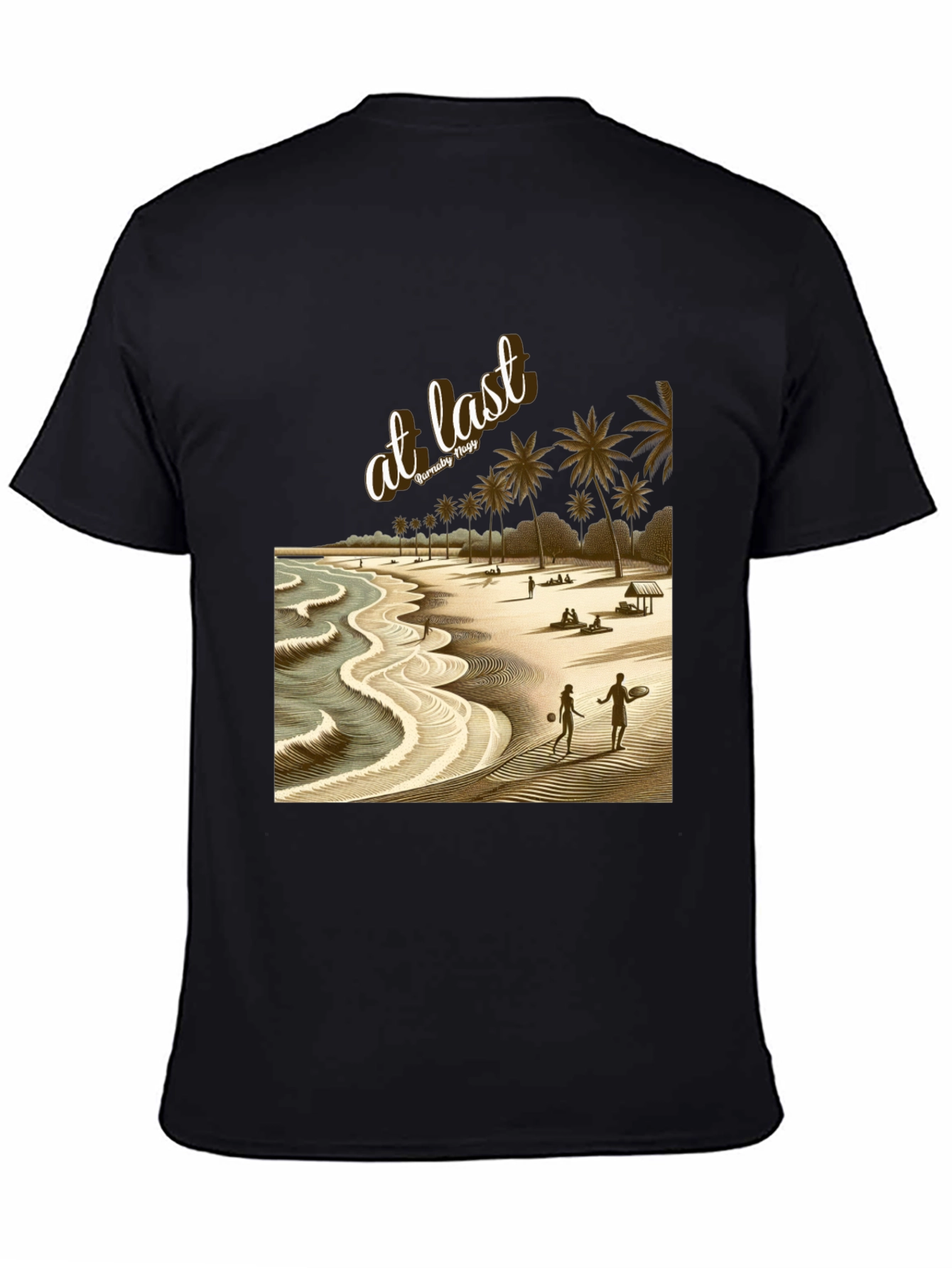 At Last Beach Scene Graphic T-Shirt