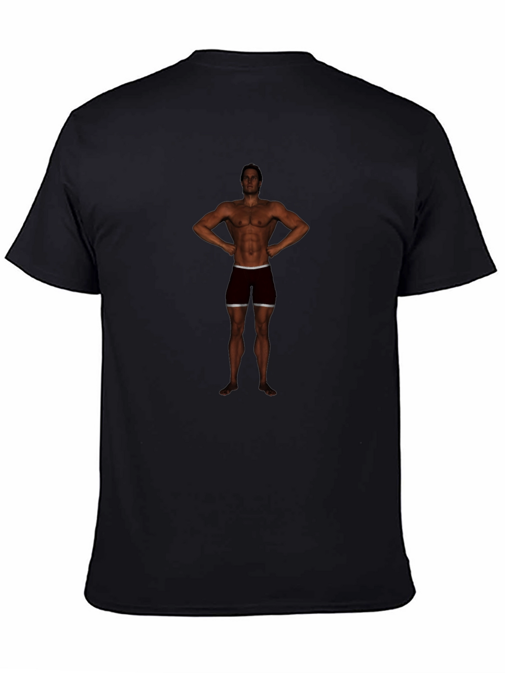 Mens Black Graphic Tee - Bodybuilder Design