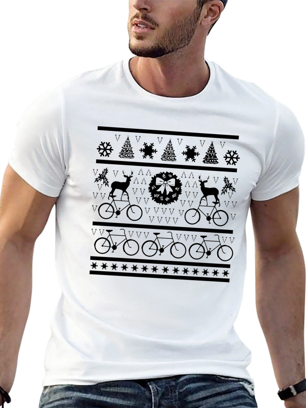 Holiday Cycling T-Shirt - Christmas Bike Design