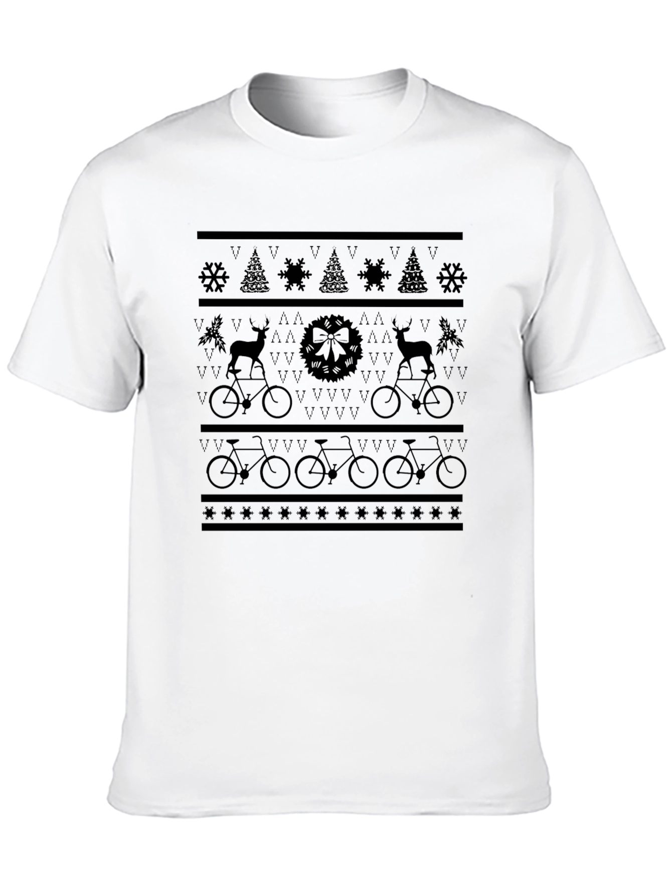 Holiday Cycling T-Shirt - Christmas Bike Design