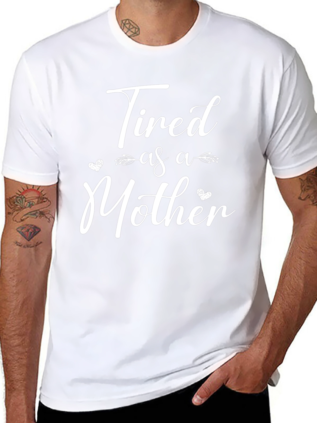 Tired as a Mother Graphic Tee Black Cotton Blend