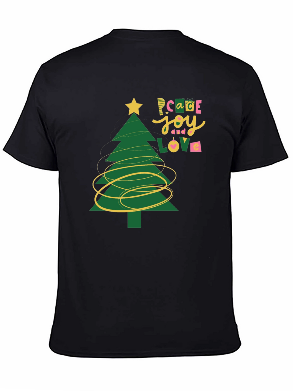 Peace Joy Love Christmas Tree Graphic Tee