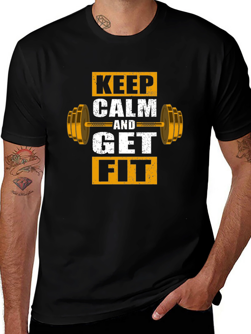 Keep Calm and Get Fit Graphic T-Shirt