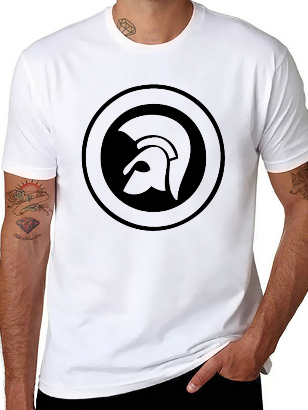 Trojan Helmet Logo Black T-Shirt
