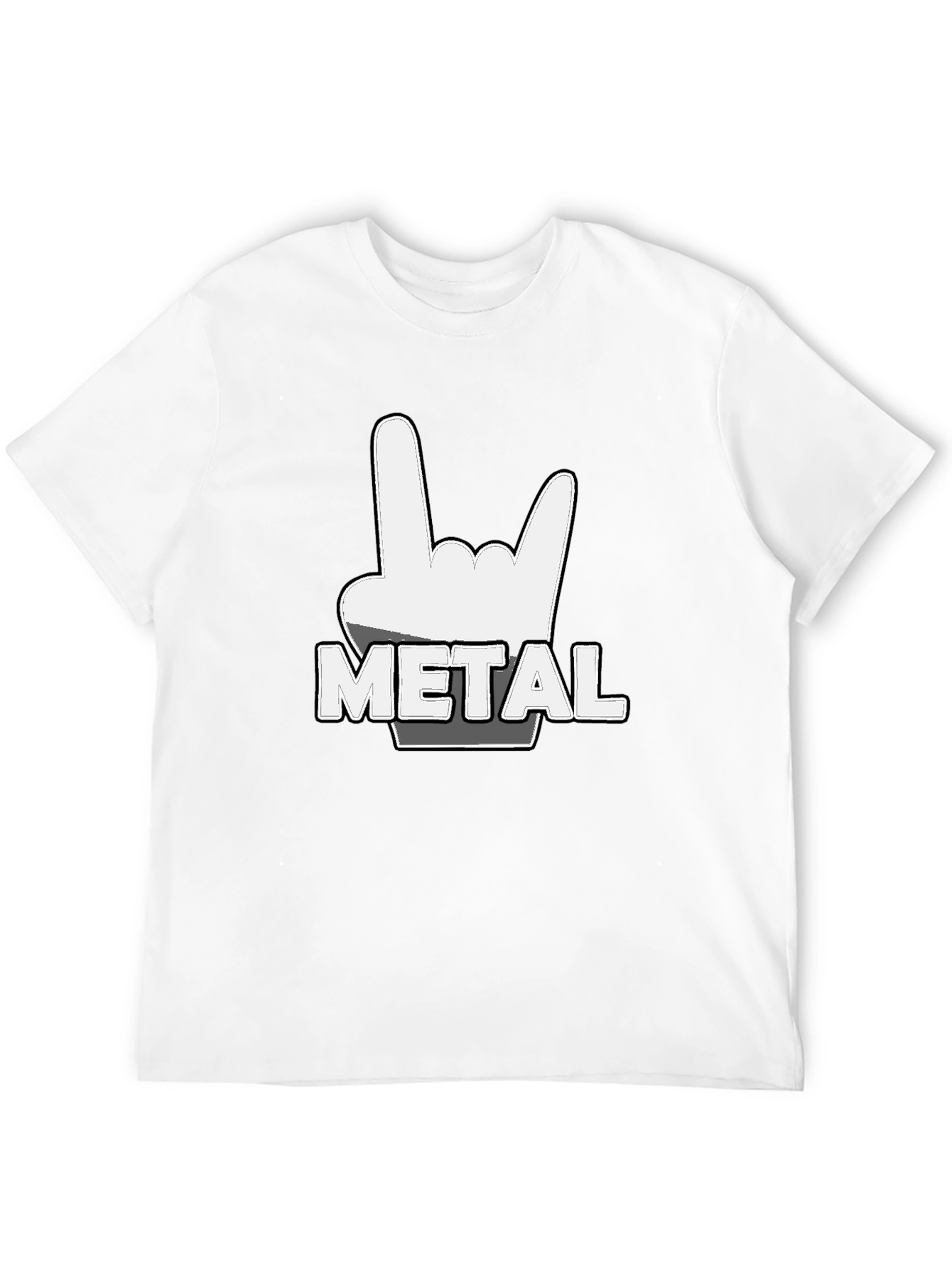 Metal Rock Hand T-Shirt - Black Tee