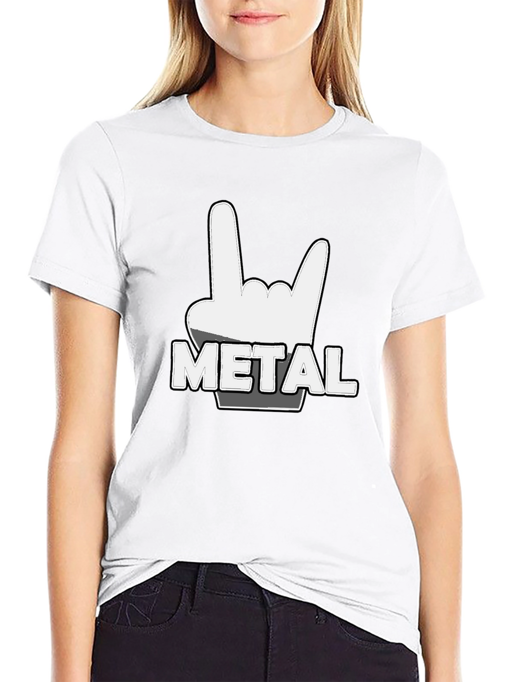 Metal Rock Hand T-Shirt - Black Tee