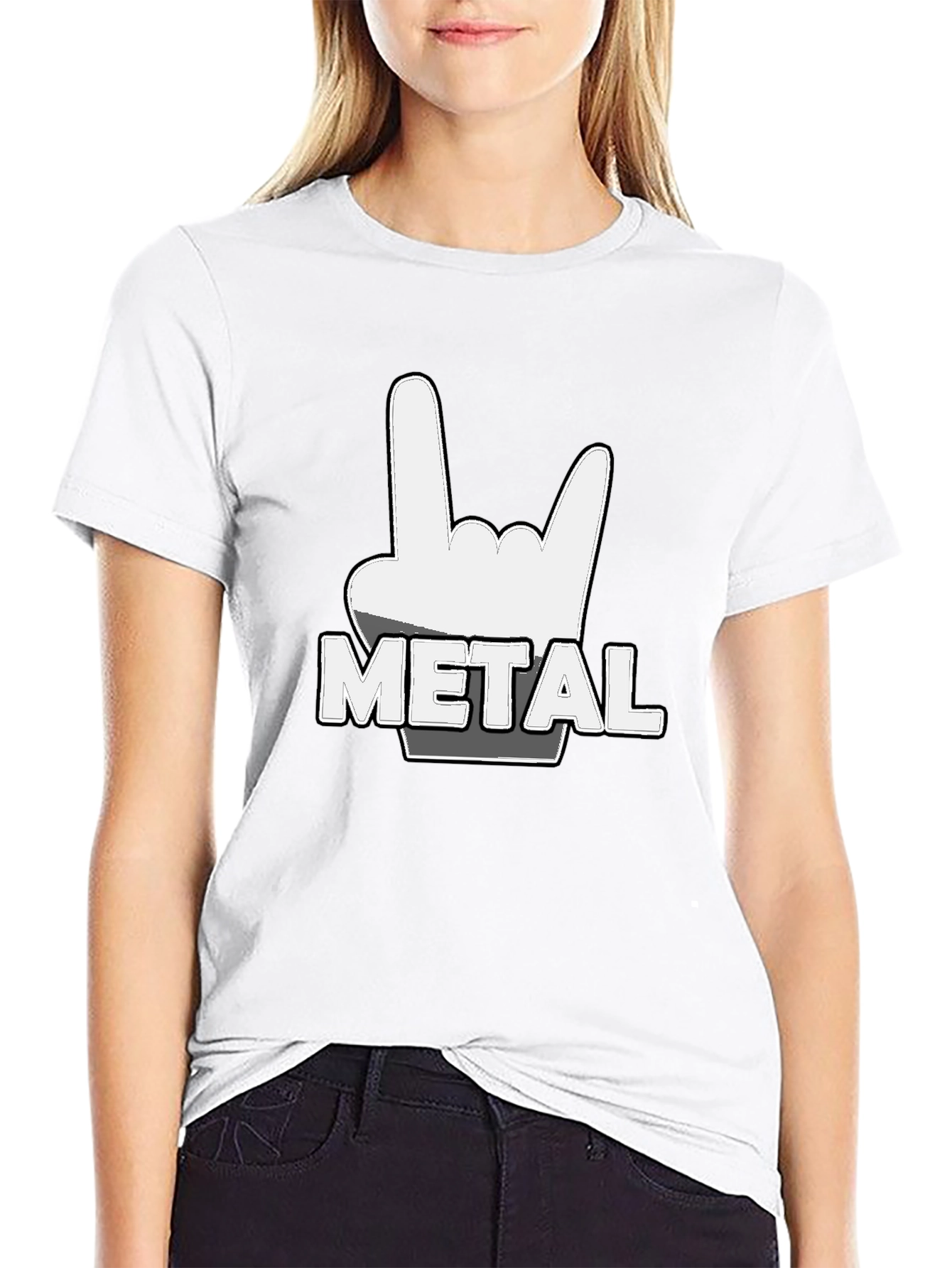 Metal Rock Hand T-Shirt - Black Tee