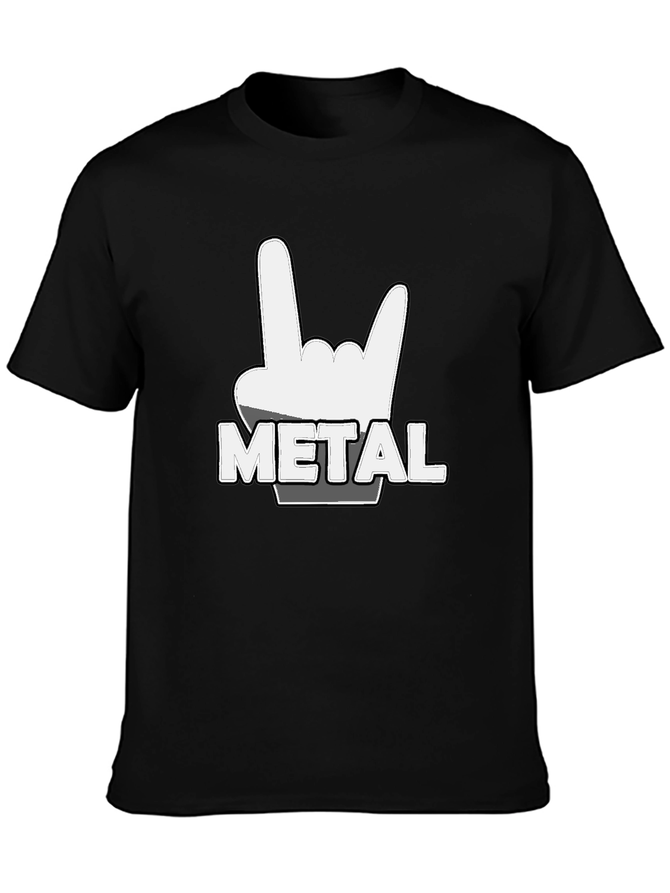 Metal Rock Hand T-Shirt - Black Tee