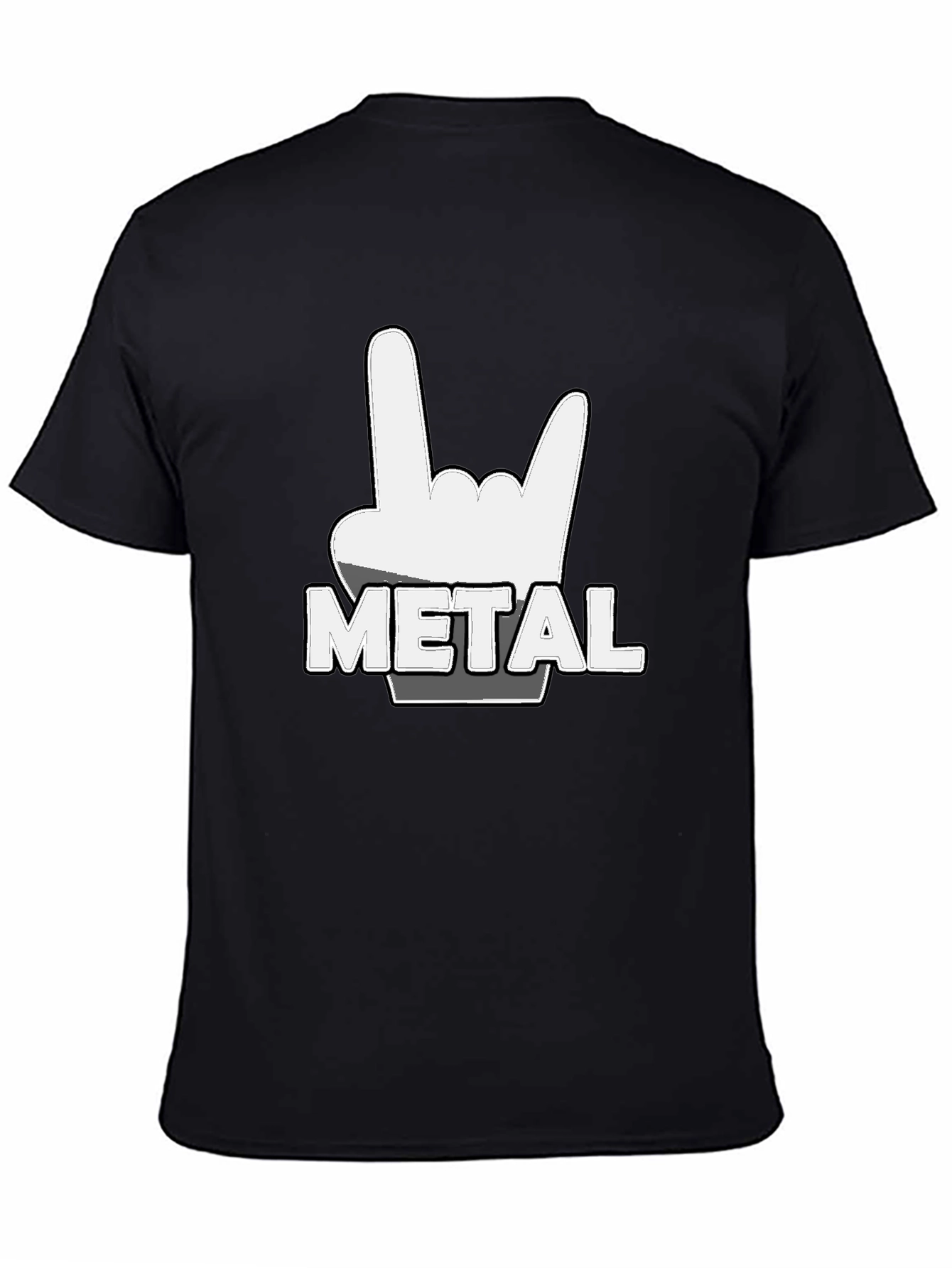 Metal Rock Hand T-Shirt - Black Tee