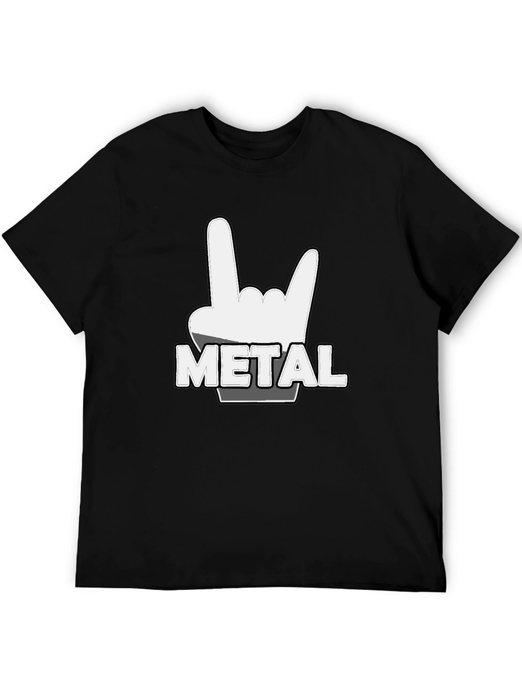 Metal Rock Hand T-Shirt - Black Tee