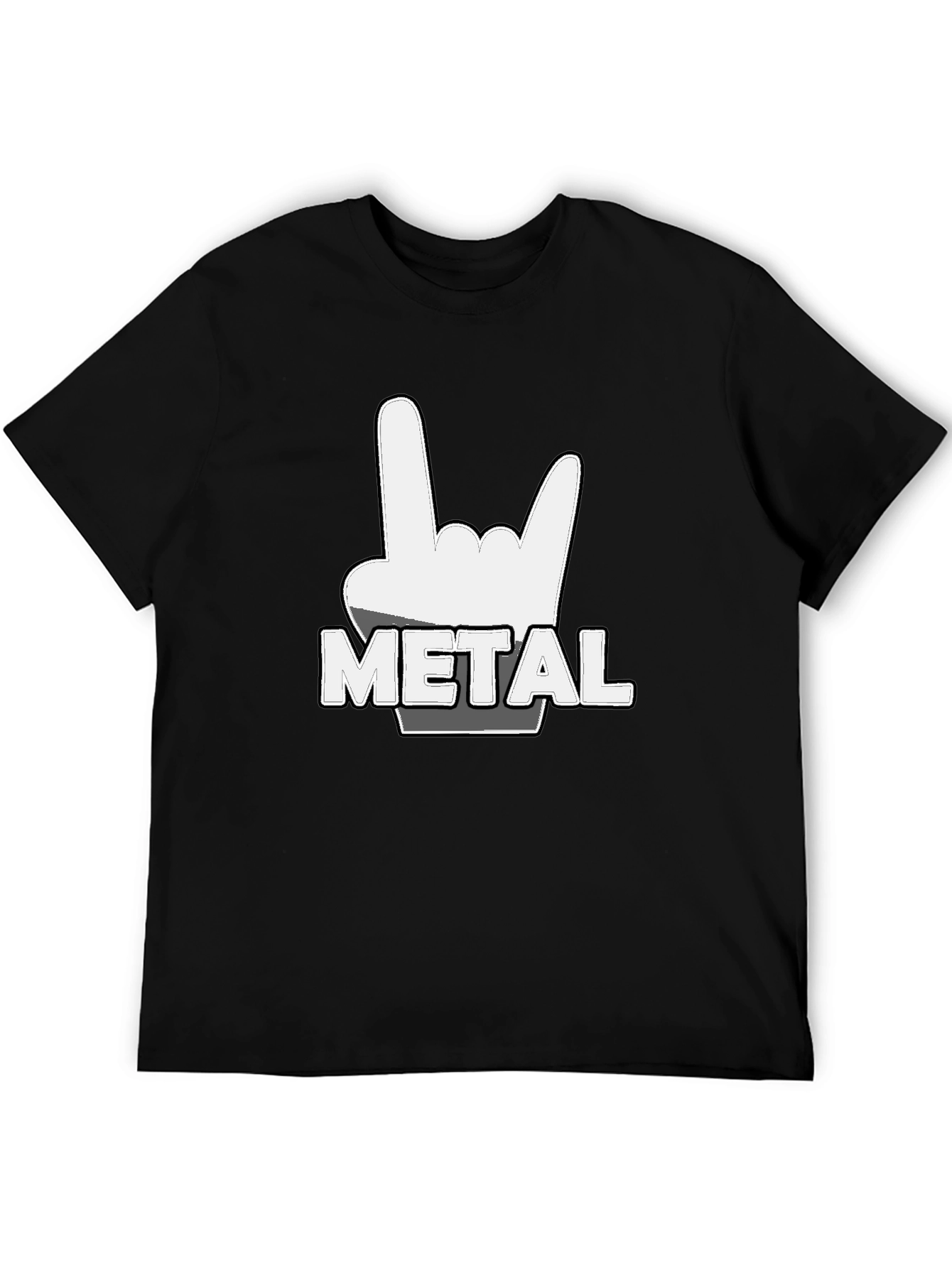 Metal Rock Hand T-Shirt - Black Tee