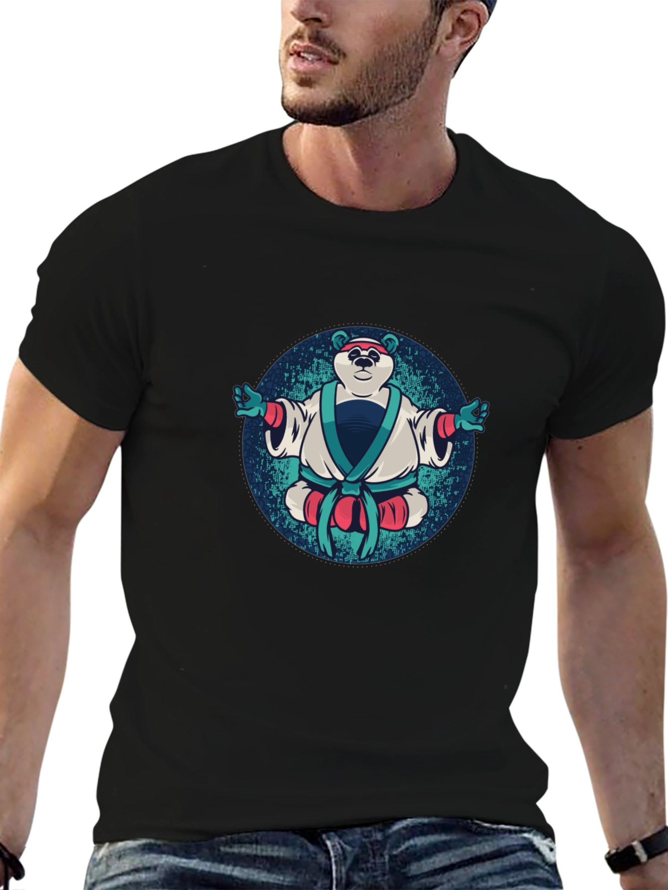Zen Panda T-Shirt - Black Cotton Tee