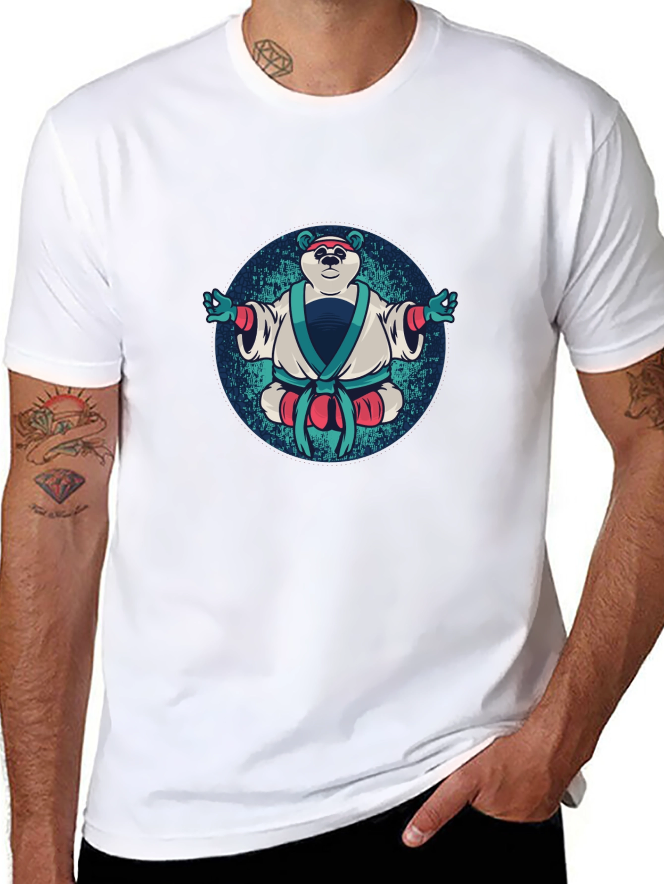 Zen Panda T-Shirt - Black Cotton Tee