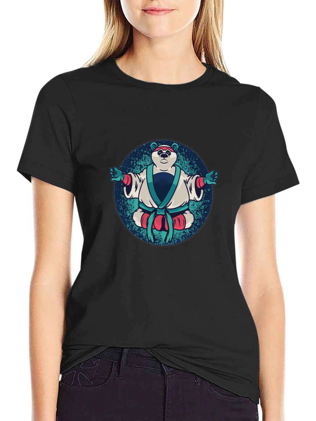 Zen Panda T-Shirt - Black Cotton Tee