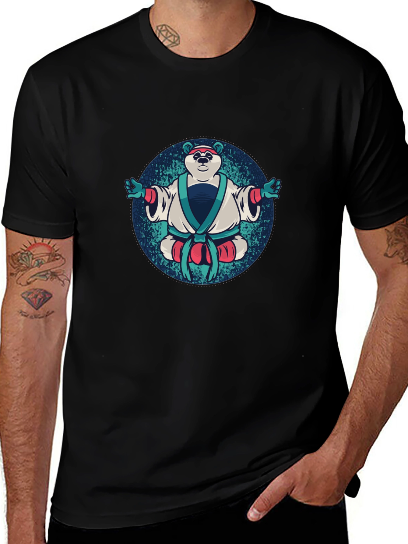 Zen Panda T-Shirt - Black Cotton Tee