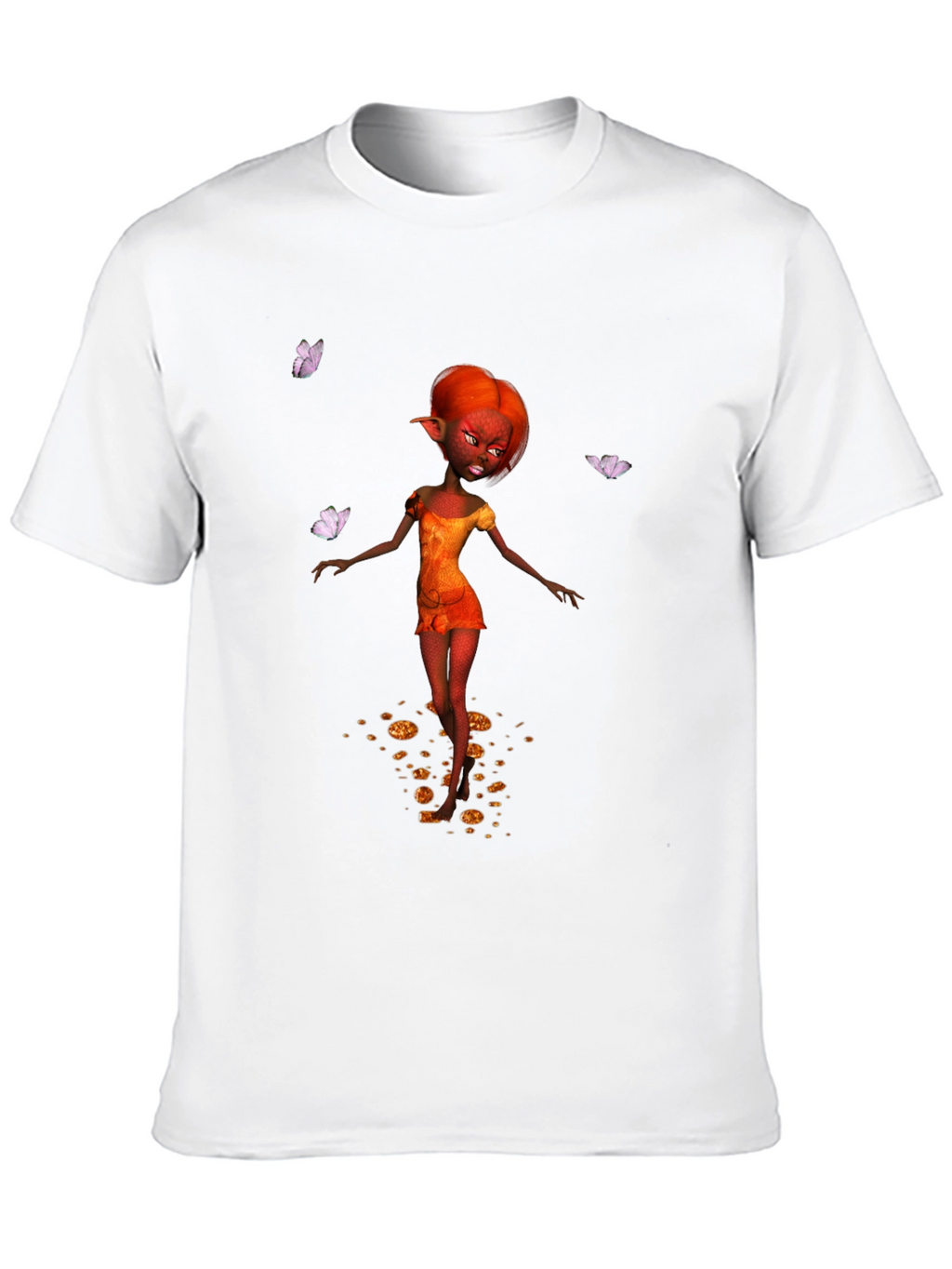 Fantasy Fairy Graphic Tee - Black Cotton Casual Wear