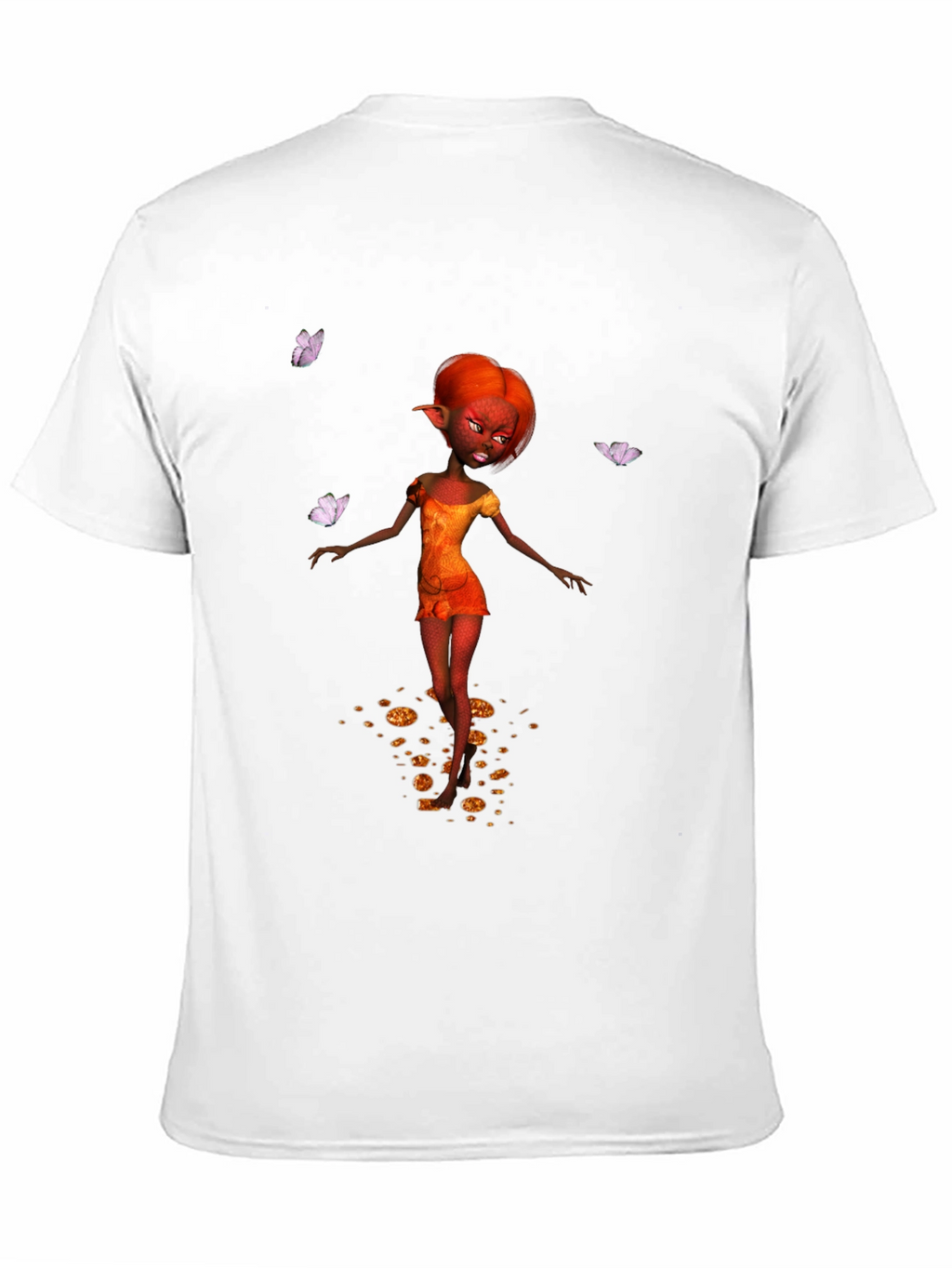 Fantasy Fairy Graphic Tee - Black Cotton Casual Wear