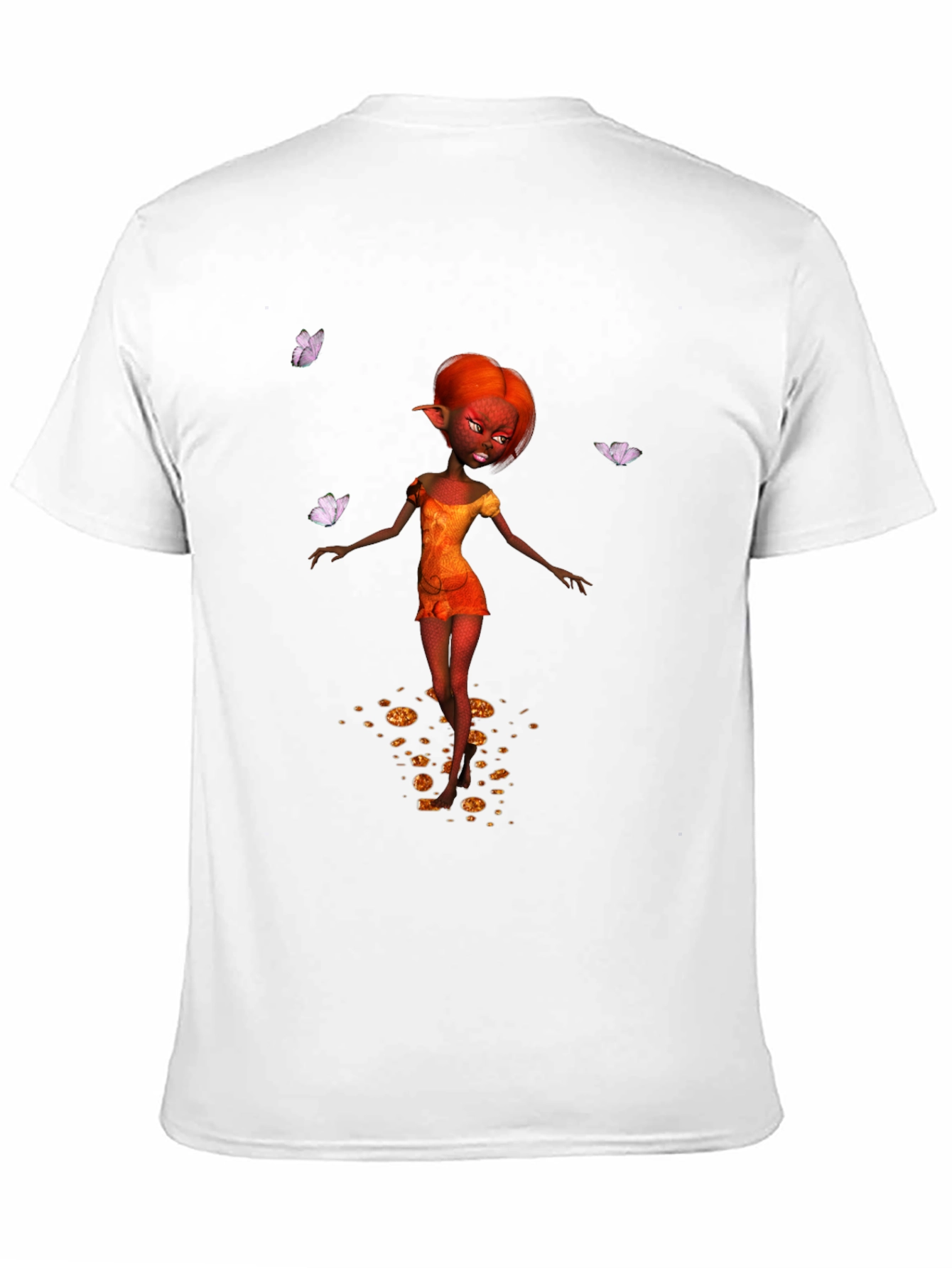 Fantasy Fairy Graphic Tee - Black Cotton Casual Wear