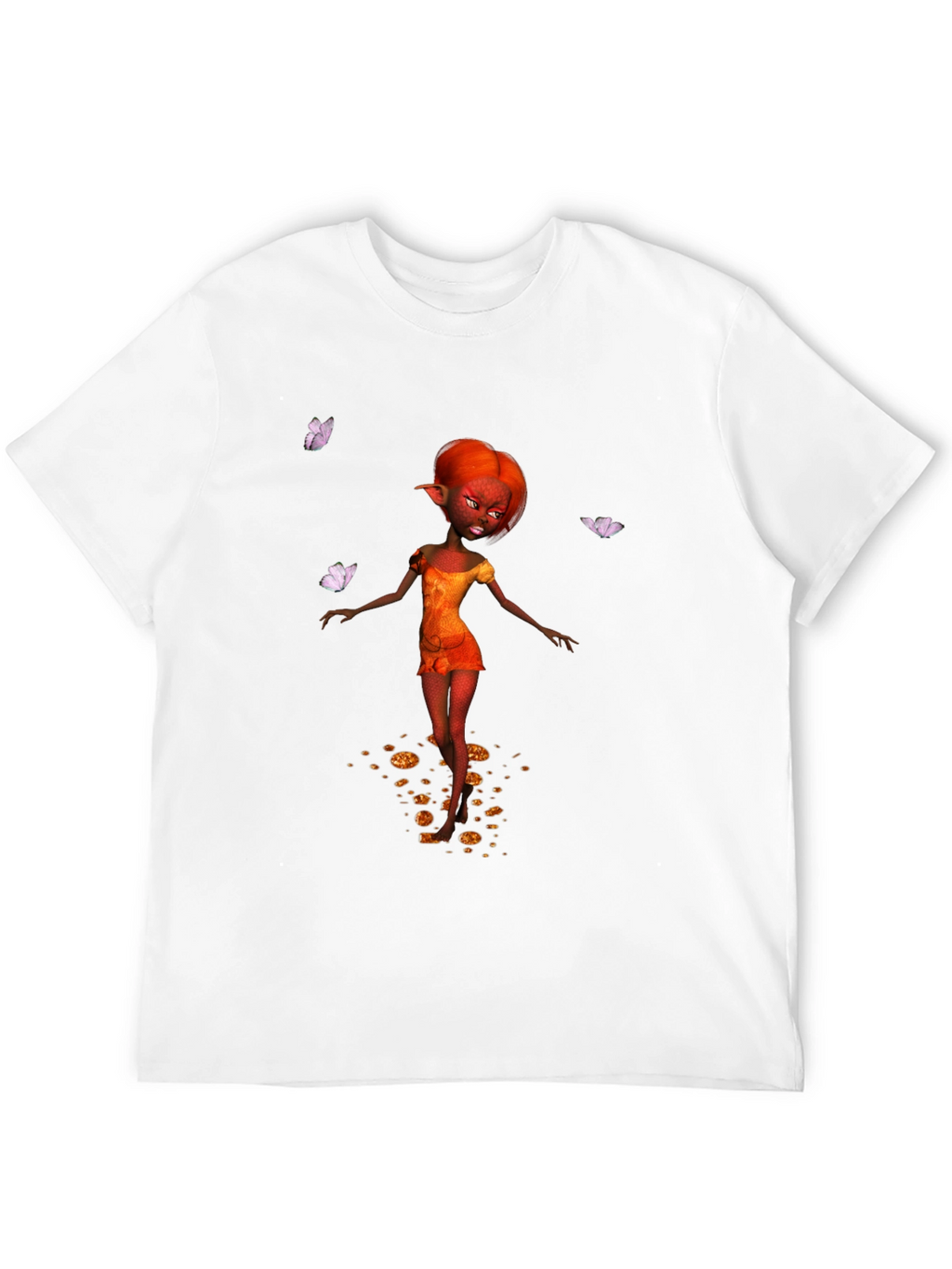 Fantasy Fairy Graphic Tee - Black Cotton Casual Wear