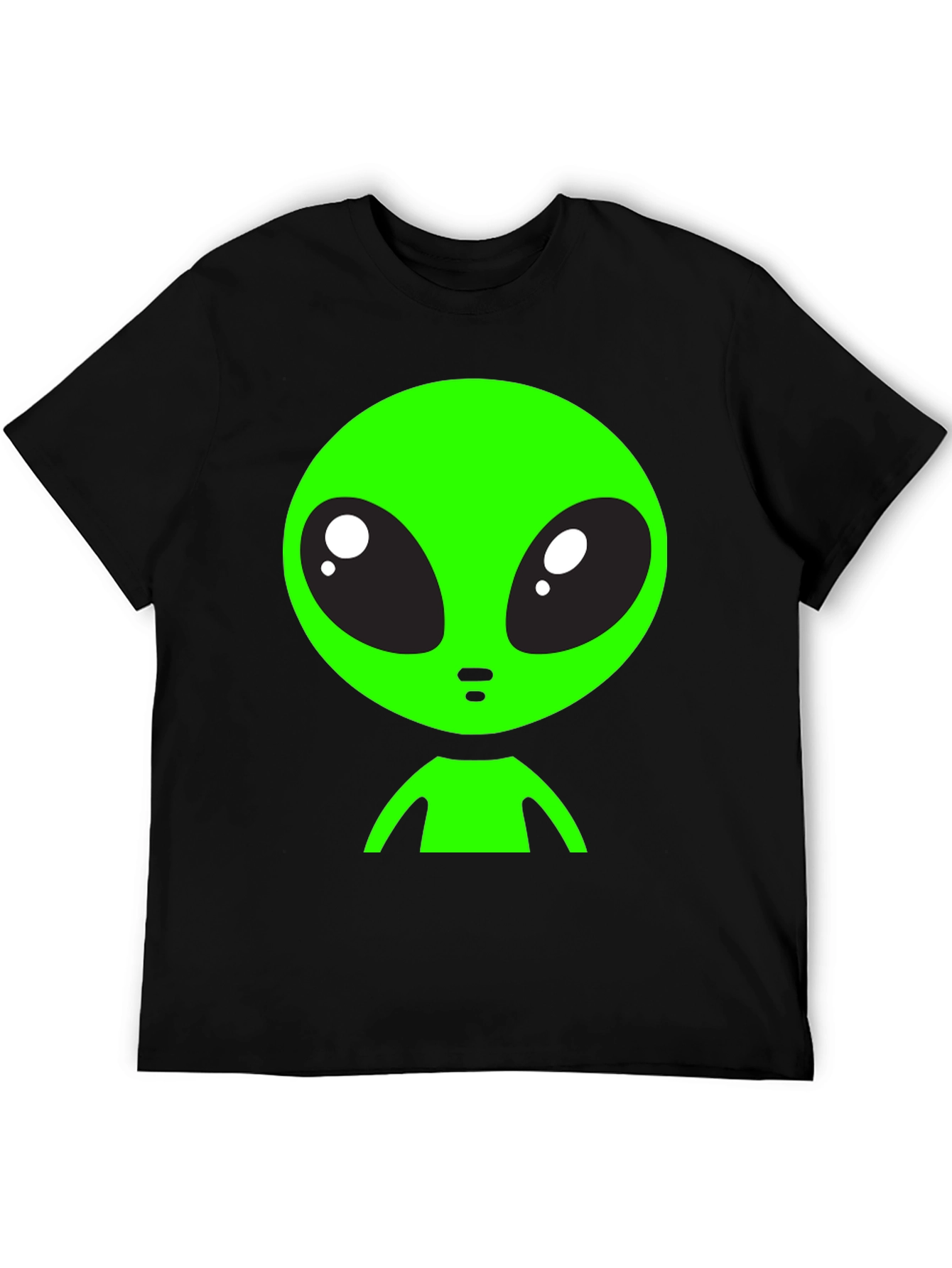 Alien Graphic Tee - Black Crew Neck T-Shirt