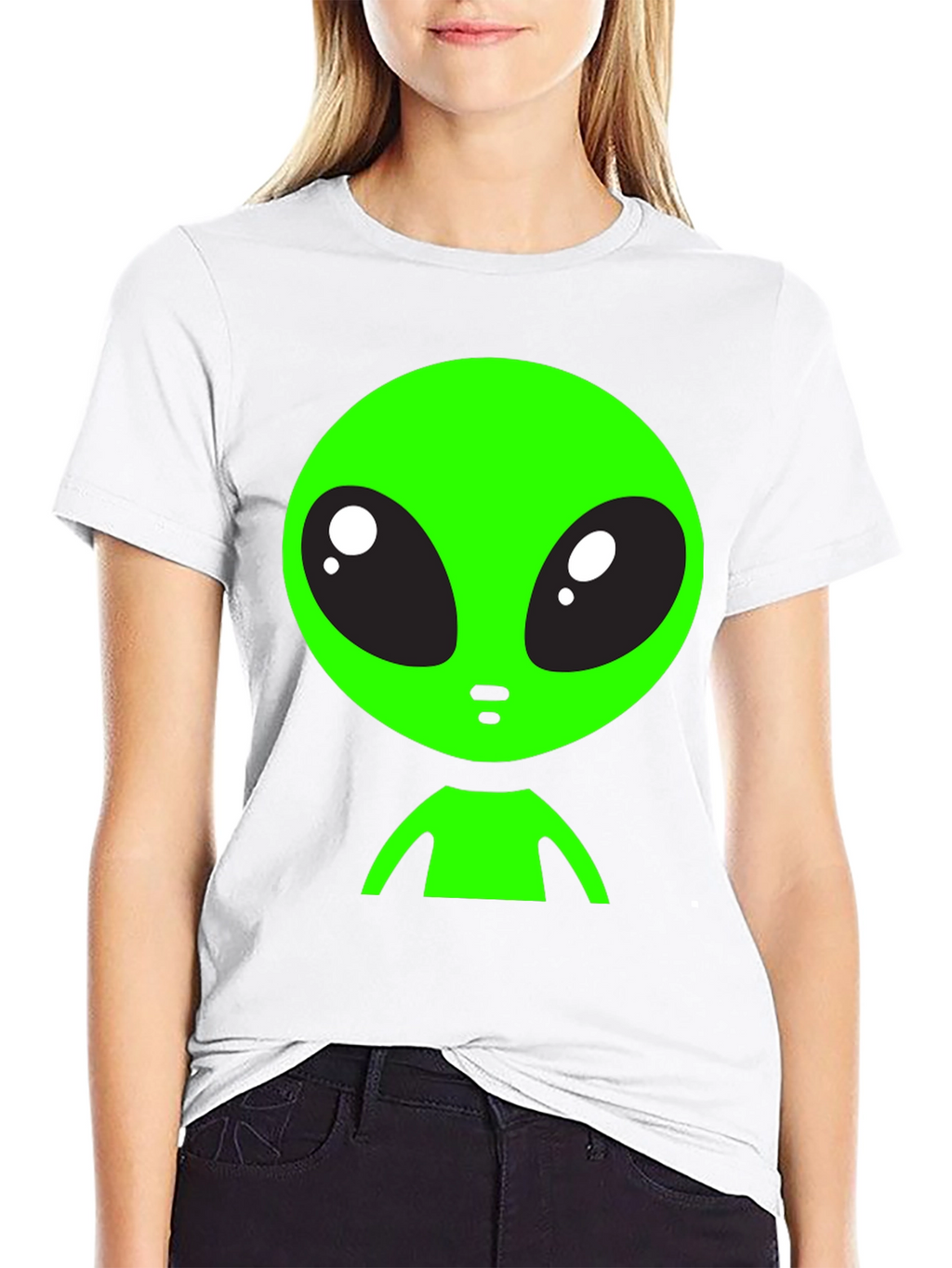 Alien Graphic Tee - Black Crew Neck T-Shirt
