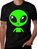Alien Graphic Tee - Black Crew Neck T-Shirt