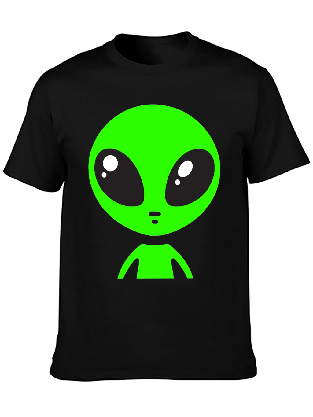 Alien Graphic Tee - Black Crew Neck T-Shirt