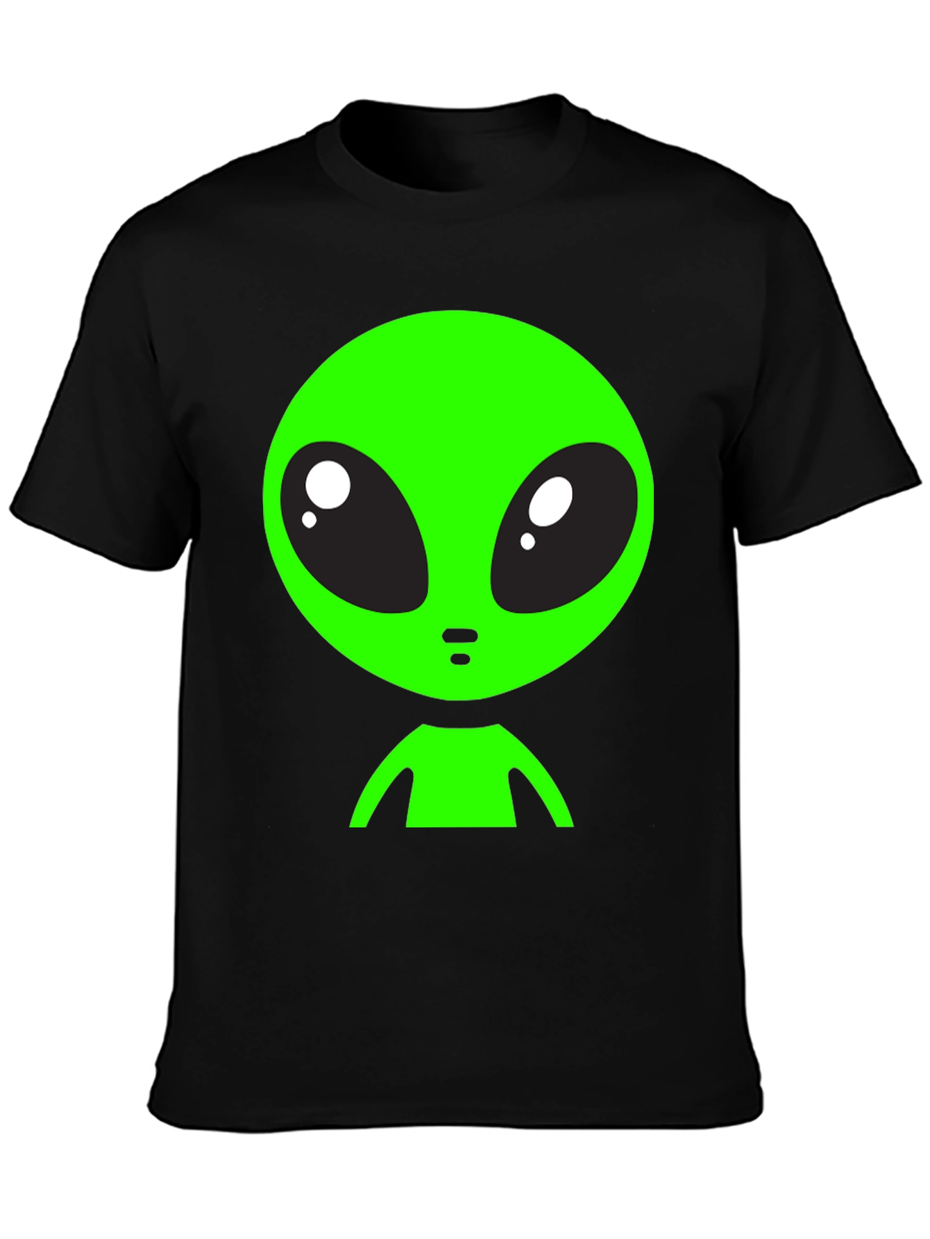 Alien Graphic Tee - Black Crew Neck T-Shirt