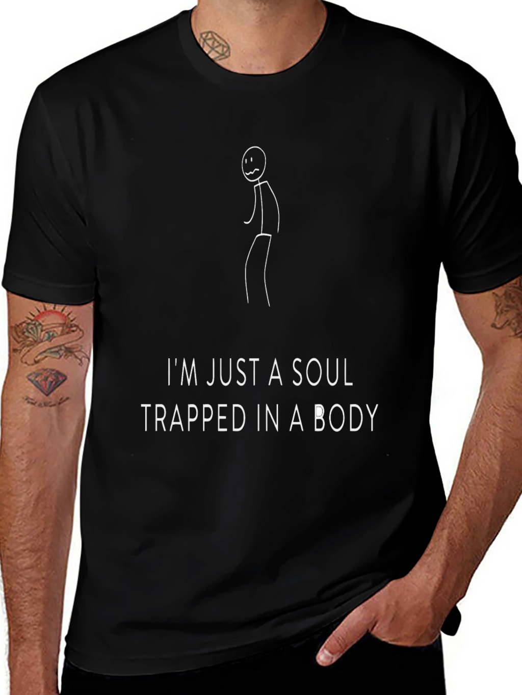 Soul Trapped in Body Funny Graphic T-Shirt