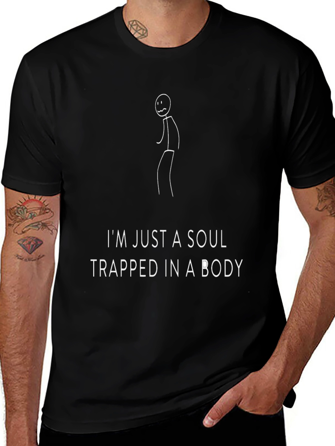 Soul Trapped in Body Funny Graphic T-Shirt