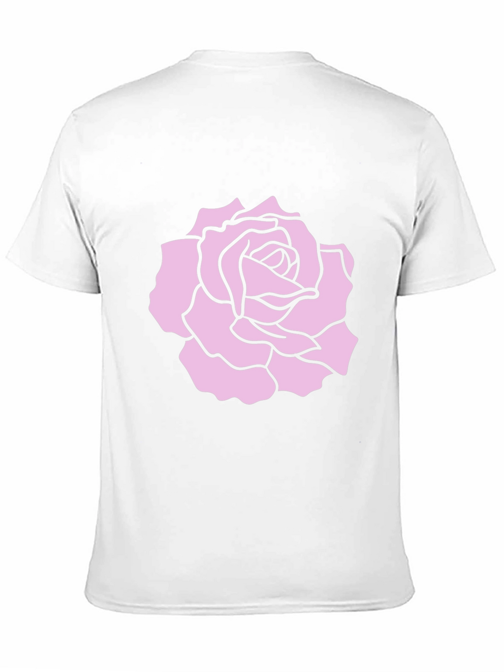 Black T-Shirt with Pink Rose Design