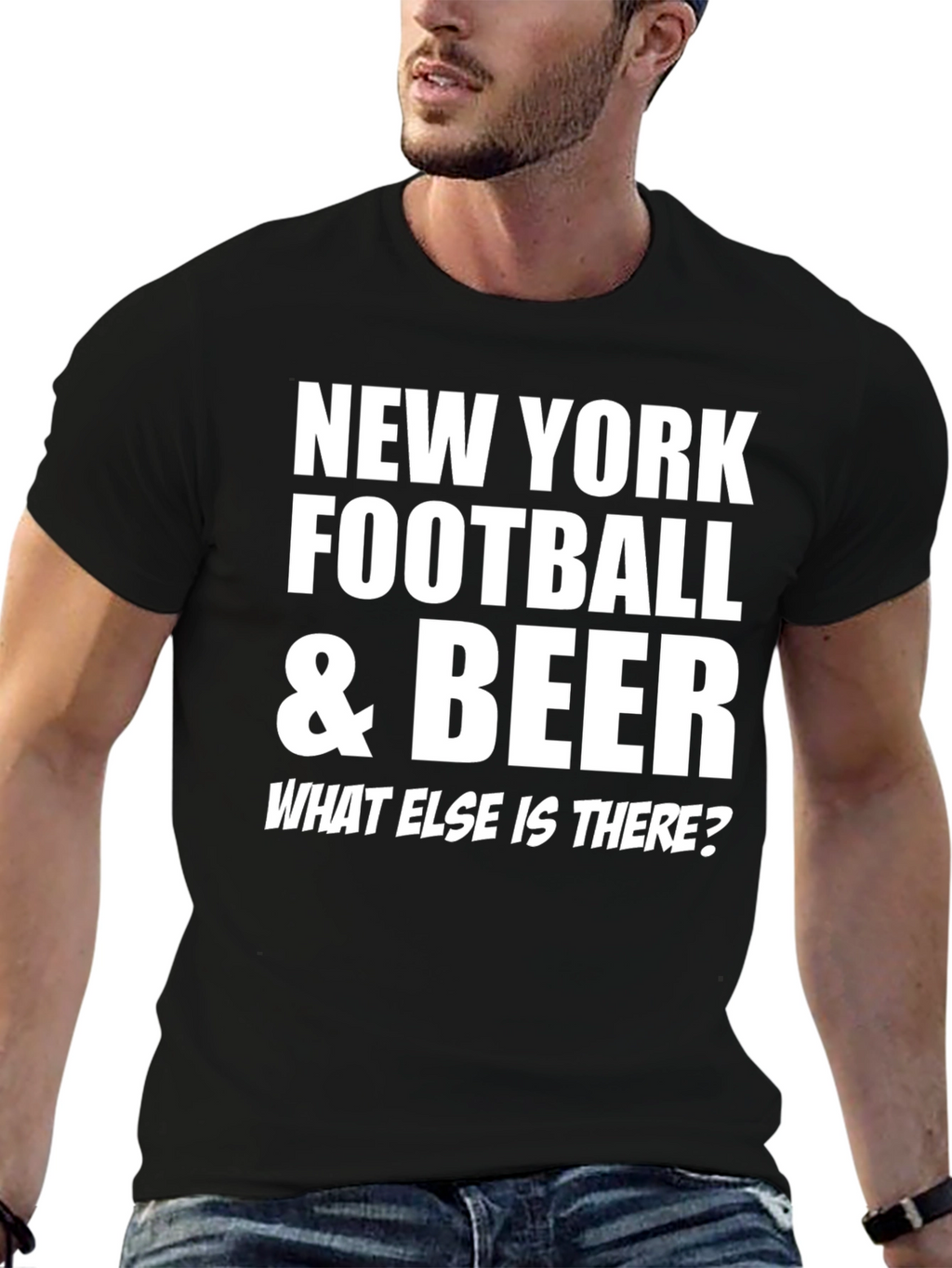 New York Football & Beer Graphic Tee