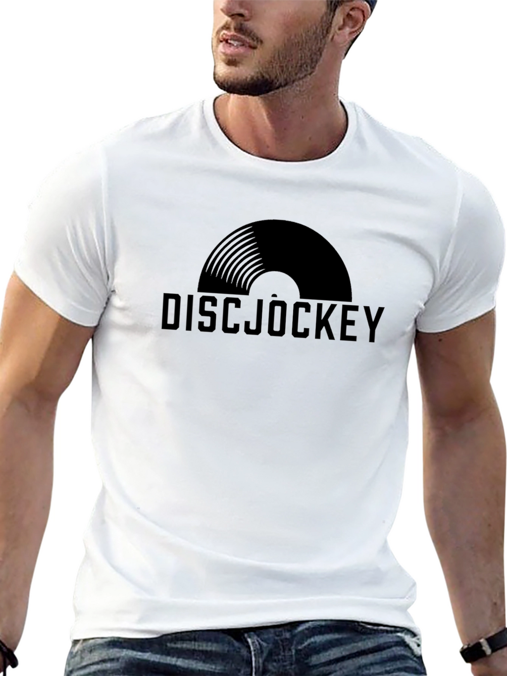 Disc Jockey Graphic Tee - Black Cotton Comfort