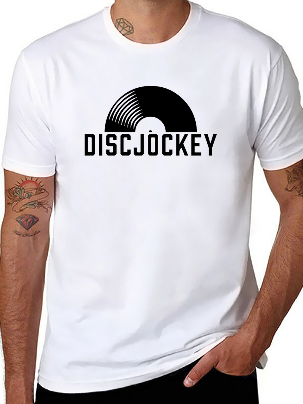 Disc Jockey Graphic Tee - Black Cotton Comfort